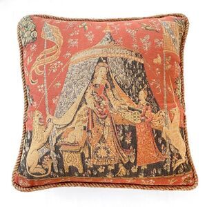 Mon Seul Desir III French Tapestry Accent Pillow